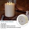 SEHNSY 3 Wick Extra Large Flameless Candles, 6"x8" Flat Battery