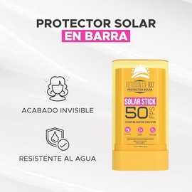 FOTOSUN UV 100 Solar Stick FPS 50 – Protector Solar Facial en Barra con Protección UVA/UVB y Luz Azul, Bloqueador Solar Portátil de Fácil Aplicación p