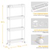 SPACELEAD Slim Storage Cart 4 Tier,Bathroom Organizer Rolling Utility, Mobile
