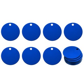 Rebower Aluminum Blank Tags Engraving Metal Stamping Blanks,[for Number Tag, Dog Tag,Pendant Decoration] - Dia 1.4 Inch/Blue / 25 Pcs