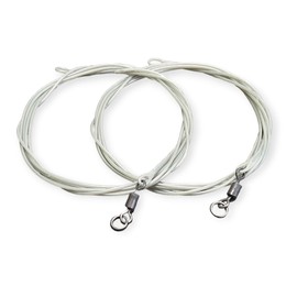 Twin pack fluorocarbon carp Leaders Flexi Ring size 8 swivels fused loop 3 colour options (Clear)