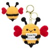 Dalycro Positive Bee Keychain Hand-Knitted Crochet Bee with Wings Inspirational