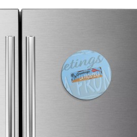 Unbranded Greetings From La Frontera City Vintage | 4'' X 4'' Round Decorative Magnet