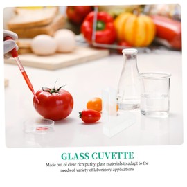 CIYODO 4pcs Useful Glass Cuvettes Standard Laboratory Cuvettes 10mm High Transparency Practical for All Industries