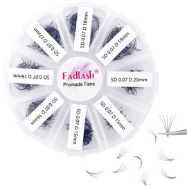 Eyelash Extension 1000pcs Mix Premade Fans Eyelash Extensions D Curl Promades Eyelash Volume Lash Extensions Loose Fans Pre Made Volume Lashes Pointed Base (5D-0.07D, 15-20mm)