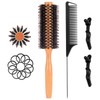 Lunekück Wooden Round Brush, Boar Bristle Brush for Hair, Professional