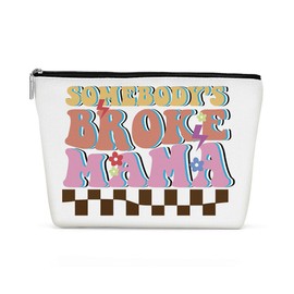 Retro Flower Funny Mama Makeup Bag Mother Gifts Mom Gifts Mom Birthday Gifts from Daughter Mothers Day Christmas Cosmetic Bag Make up Bag Pouch Travel Toiletry Bag for Women Mom Mother in Law Mommy