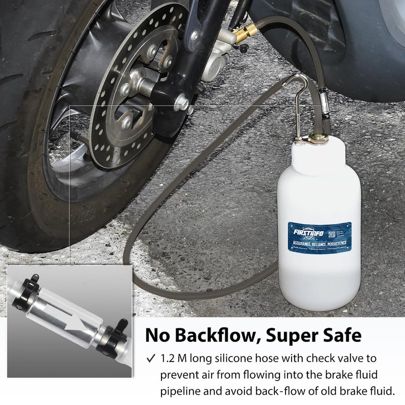 FIRSTINFO Brake Service Brake Fluid Bleeder Bottle/Receiver with Non-Return Check