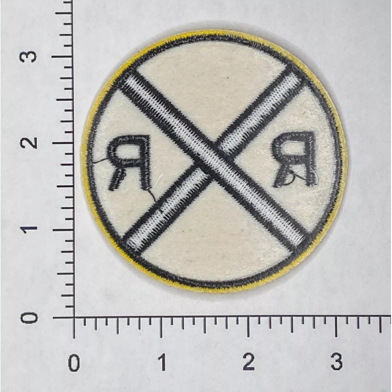3" Rail Road Crossing Patch, RR Xing, nice embroidery, sew