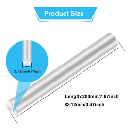 LAVMHAB 6063 Aluminium Round Rod 12 mm x 200 mm, Solid Round Shafts Aluminium Rods Round Rod for DIY Craft Models (Pack of 3)