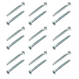 25Pcs Silver Confirmat Screws,M7 x 50mm, Hex Socket Drive Countersunk Self-Tapping Furniture Connecting Screw Set, Sturdy and Easy-to-Install，Screws Fasteners,Industrial and Scientific