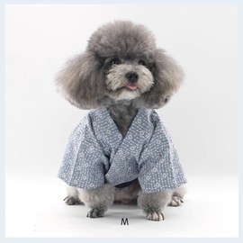 MANON ROSA Dog Costume Japanese Yukata Kimono - Traditional Pet Kimono Cosplay for Small & Medium Dogs, Puppies & Cats, Breathable Adjustable Summer Outfit (Sky Blue,XXS)