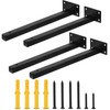 Glarks 4 Pack 12 Inch Black Shelf Brackets, Industrial Floating