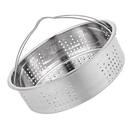 HEMOTON Stainless Steel Steamer Insert Steamer Basket Thick Food Steaming Dish Plate Cookware Tray with Handle for Steaming Vegetables Fruits Eggs 20cm Silver