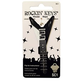 Rockin' Keys Black V Guitar Shaped House Key SC1