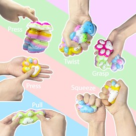 5PCS Taba Squishy Toy , DIY Cat Paw Squeeze Toys,Cute Squishies,Sticky Fur Ball,Jelly Paw Squishy Funny Fidget Toys Novelty Things Suitable for Adults