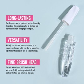 KYDA Clear Mascara Primer for Eyelashes and Eyebrows, Hydrating, Thin and lightweight, Natural Lash Conditioning Primer- Vegan, Cruelty-Free