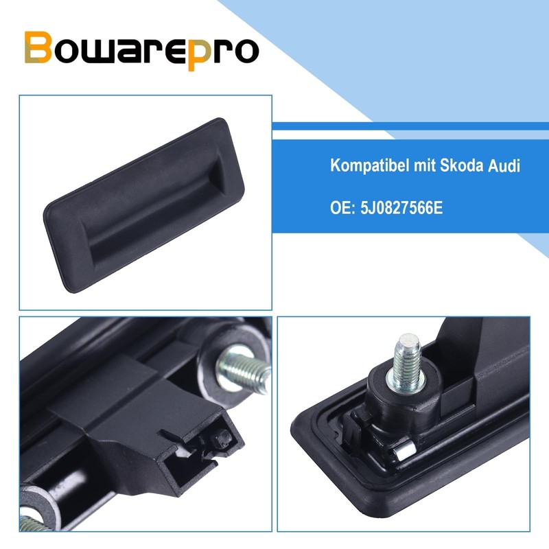BOWAREPRO Roomster Tailgate Handle, Door Handle, Tailgate Button 5J0827566E, Door