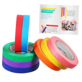 TEHAUX 8 Rolls Colored Masking Tape Writable Painters Tape Removable Multi Color DIY Craft for Painting Cars Home Office School Organization