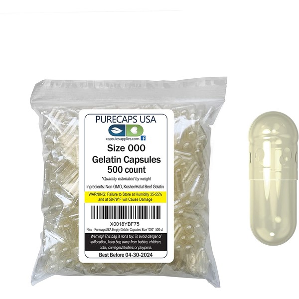 PurecapsUSA – Empty Clear Gelatin Capsules - Fast Dissolving and