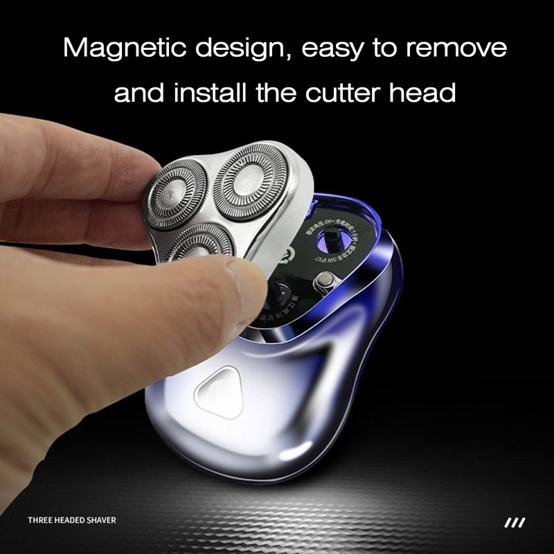 Triple Head Razor Electric Men's Mini Razor Full Body Wash
