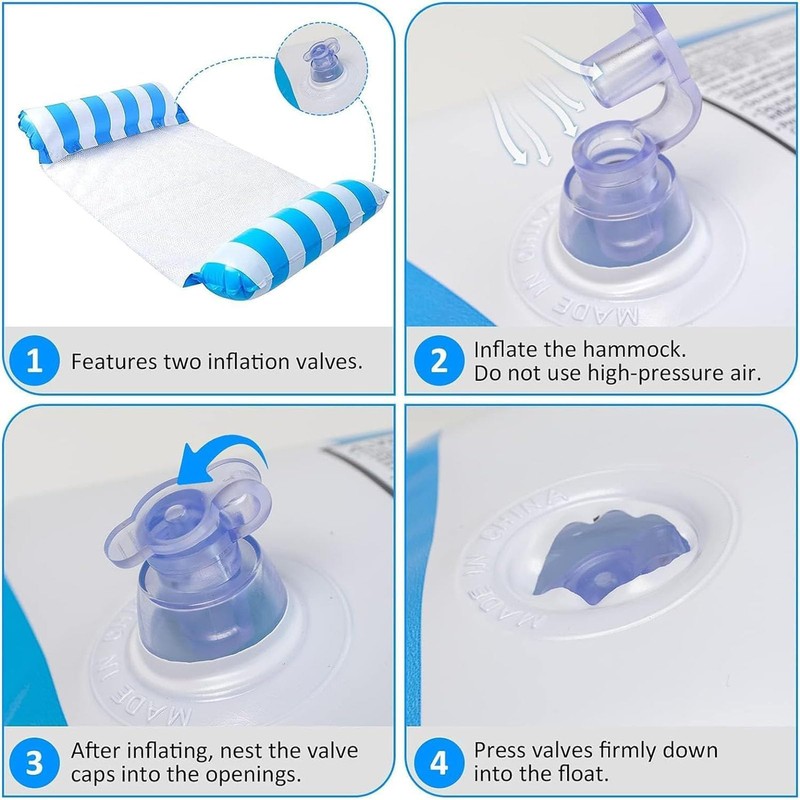 Water Hammock, Inflatable Pool Float，4-in-1 Multi-Portable Water Pool Float Hammock