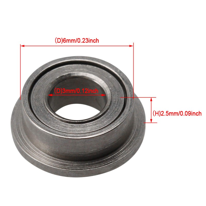 CNBTR 10PCS Mini Silent Sliding Bearing Flange Ball Bearings Replacement