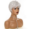 Ladies White Short Fluffy Curly Layered Wigs for Old Women