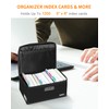 JUNDUN Index Card Holder with Lock,Collapsible Fireproof Index Card Box