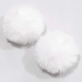 MYmama Fur Ball Approx. 2.4 inches (6 cm) Charm Bombon Eco Fur Faux Fur (White)