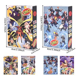 FYDZBSL NAARUTO Card Game 2 Pack Board Game Card Game for Family Evening with Cards and Special Rule for 2-10 Players and Children's Games from 7 Years