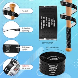Cross Baseball Bat Grip Tape 1.75mm Precut - Full Adhesive Bat Wraps for Baseball/Softball/Cricket (Black) | Batting Grip Tape with Enhanced Thickness & Religious Design