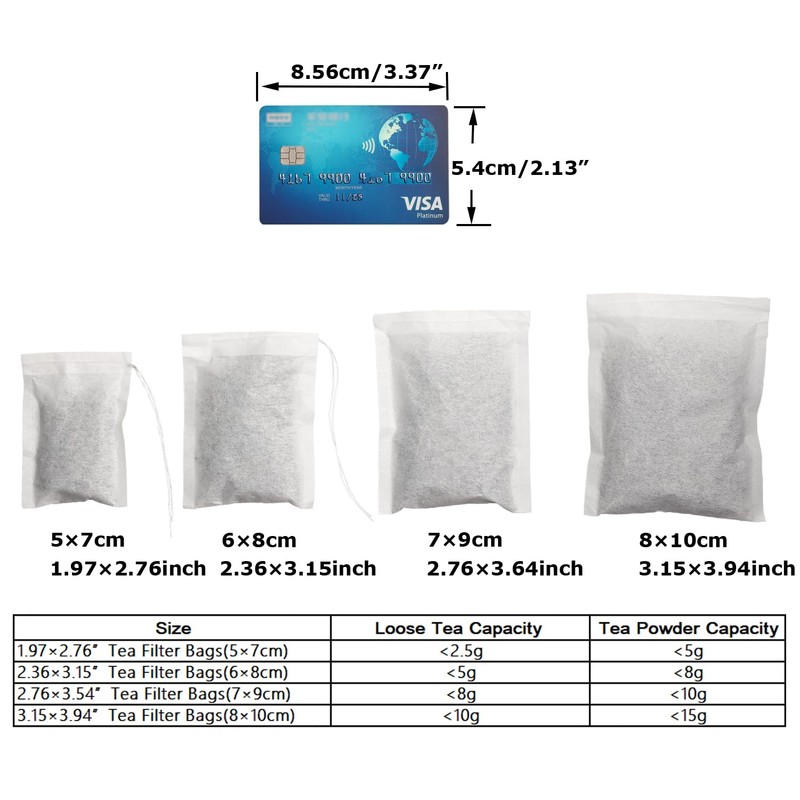 Eketirry 100pcs Tea Filter Bags for Loose Tea, Mini Empty