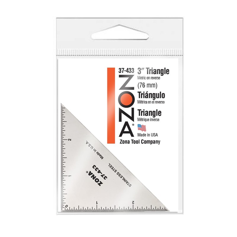 Zona 3" x 4" L-Square, Stainless Steel, and 3" Triangle