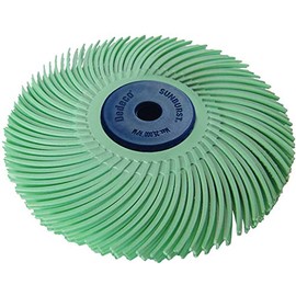 Dedeco Sunburst - 3” TC 3-PLY Radial Bristle Discs - 1/4” Arbor - Industrial Thermoplastic Rotary Cleaning and Polishing Tool, Ultra-Fine 1 Micron (1 Pack)