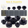 Mardatt Thru Hole Star Knobs Nuts Assortment Black Plastic Handle