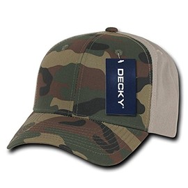 DECKY Cotton Curve Bill Snapbacks, Woodland/Woodland/Khaki