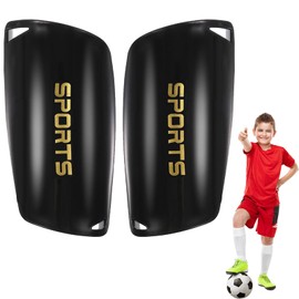Football Kids Shin Pads, 6-12 Years Kids Shin Pads for Football Games, Insert-Type Sturdy Shin Guards for Games, EVA Cushon Protection Reduce hit & Injuries (Black)
