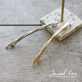 JewelVOX Barrette, Hair Accessory, Hair Clip, Delicate, Thin, Twist Metal, Stylish, Popular, Adult (Silver)