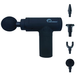 LITTLE BALANCE 8787 Sport Relax, Massagepistole, Elektrisches Tiefengewebemassagegerät, 4 austauschbare Massageköpfe, 6 Geschwindigkeiten, Entspannung, Selbstmassage, Schwarz