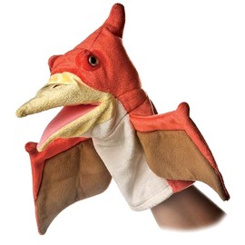 Aurora® Interactive Hand Puppet Pteranodon Stuffed Animal - Storytelling Adventures - Playful Learning - Orange 8 Inches