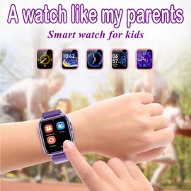 iCHOMKE Smart Watch for Kids, Girls Boys Smartwatch with 26 Games Camera Video Recorder and Player, Pedometer Calendar Flashlight, Audio Book etc.,Toys Gifts for 4-12 Years Children (Purple)