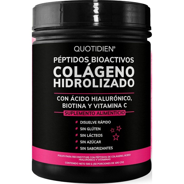 Quotidien Pptidos Bioactivos de Colageno Hidrolizado cido Hialurnico Biotina Vitamina