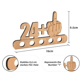 Giftota - Original Funny 25th Birthday Money Gift Wood - 24 + 1 - 25th Birthday Anniversary Gift - Wooden Gifts - Gifts for Friends, Family