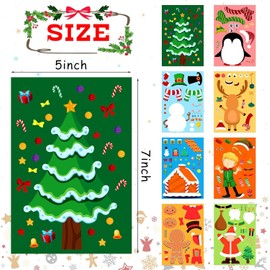 LINAYE 32 Sheets Christmas Stickers Crafts for Kids Toddlers, 8 Styles Make Your Own Stickers Christmas Goodie Treat Bag Stuffers Game Activities Party Favors for Kids Toddlers