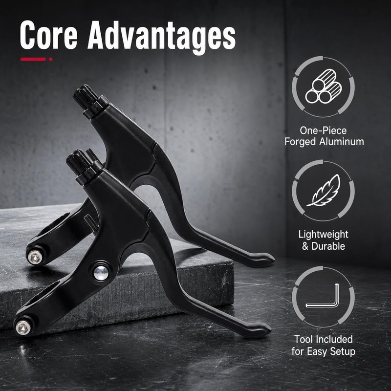 Bike Brake Levers Aluminum Alloy Universal Fit Bicycle Replacement Pair