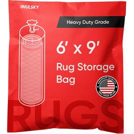 Heavy Duty Rug Storage Bag - Premium USA-Made Quality - For Packing, Moving and Shipping - Tear-Resistant, Puncture-Resistant, Waterproof, Dustproof - Fits Rugs up to 6' x 9' - Zip Tie Closure