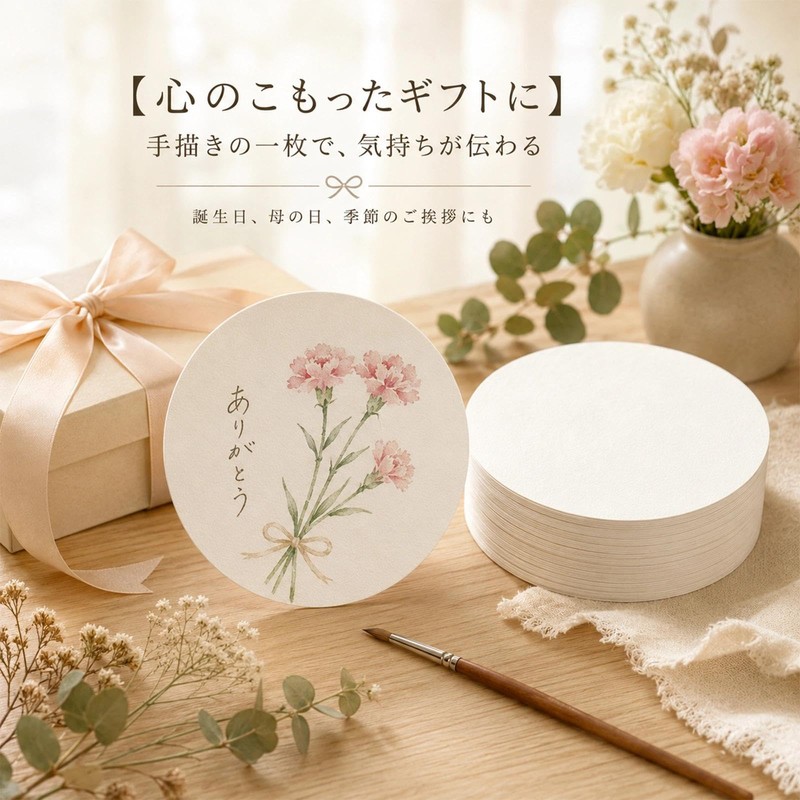 水彩紙 水彩画用紙 12×12cm 50枚セット ホワイト 画用紙 細目 厚手 ペーパー 色鉛筆