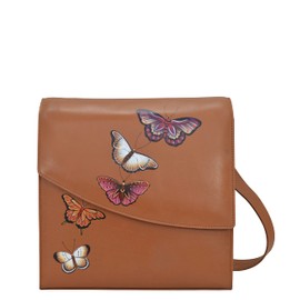 Anuschka Women's Original Hand-Painted Vegetable Tanned Leather Flap Messenger Crossbody