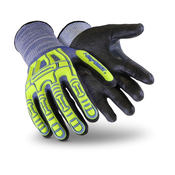 HexArmor Cut-Resistant Impact Protection PU Palm Work Gloves | Rig Lizard® Series 2095 | Large